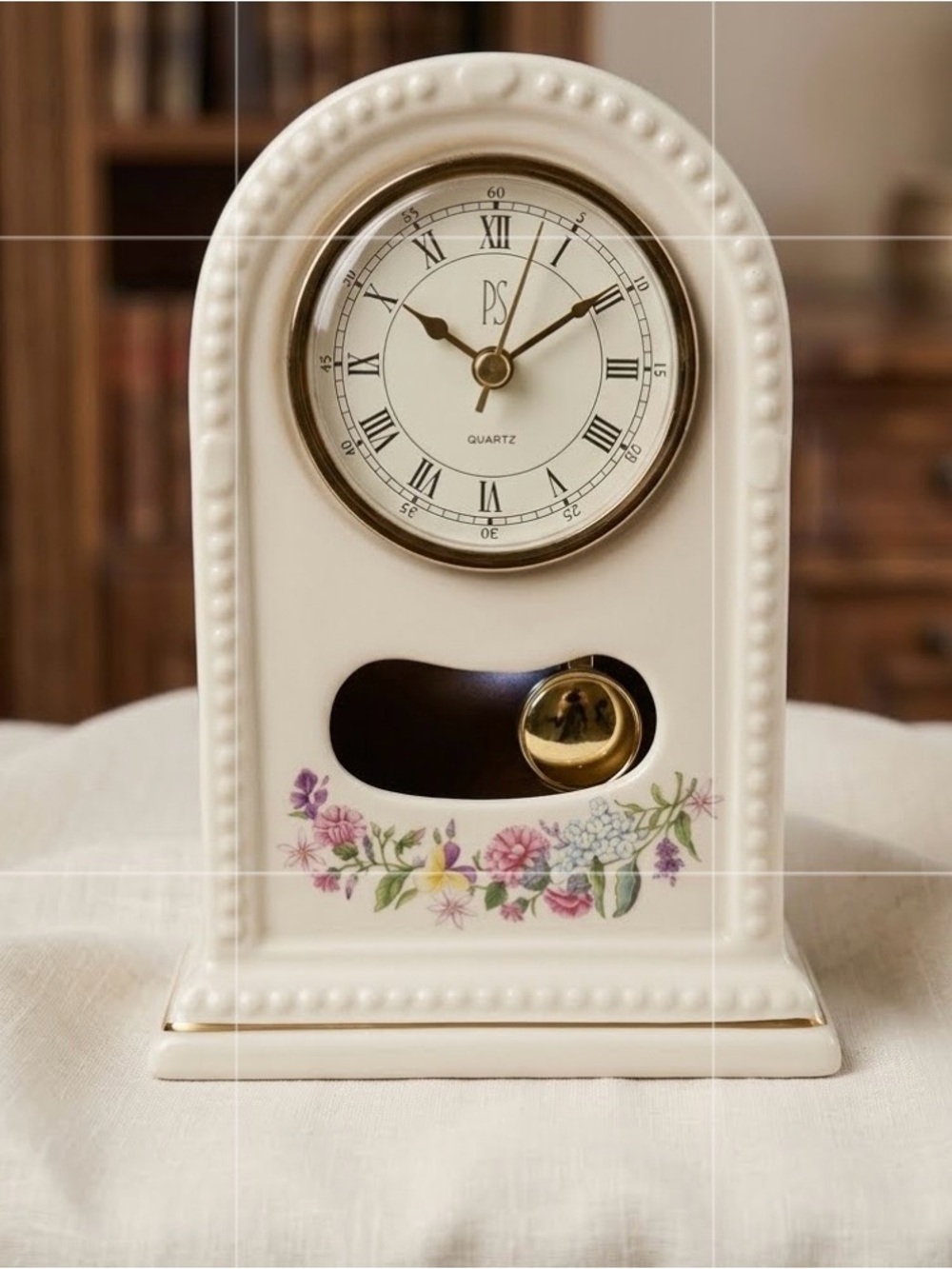 Vintage 1994 Paul Sebastian Limited Edition Porcelain Quartz Mantle Clock